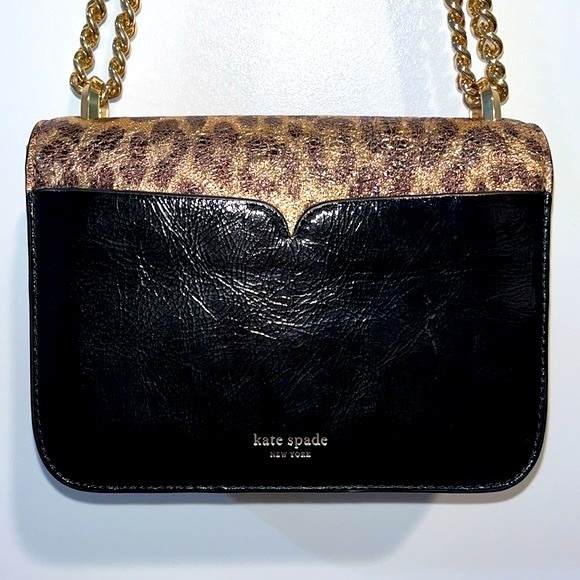 kate spade Nicola Metallic Leopard Twistlock Leather Shoulder Bag - Picture 5 of 17